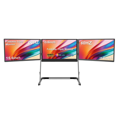 VSDISPLAY 15.6" Monitor: quad screen extender, 1080P IPS, foldable design, multi-screen productivity.