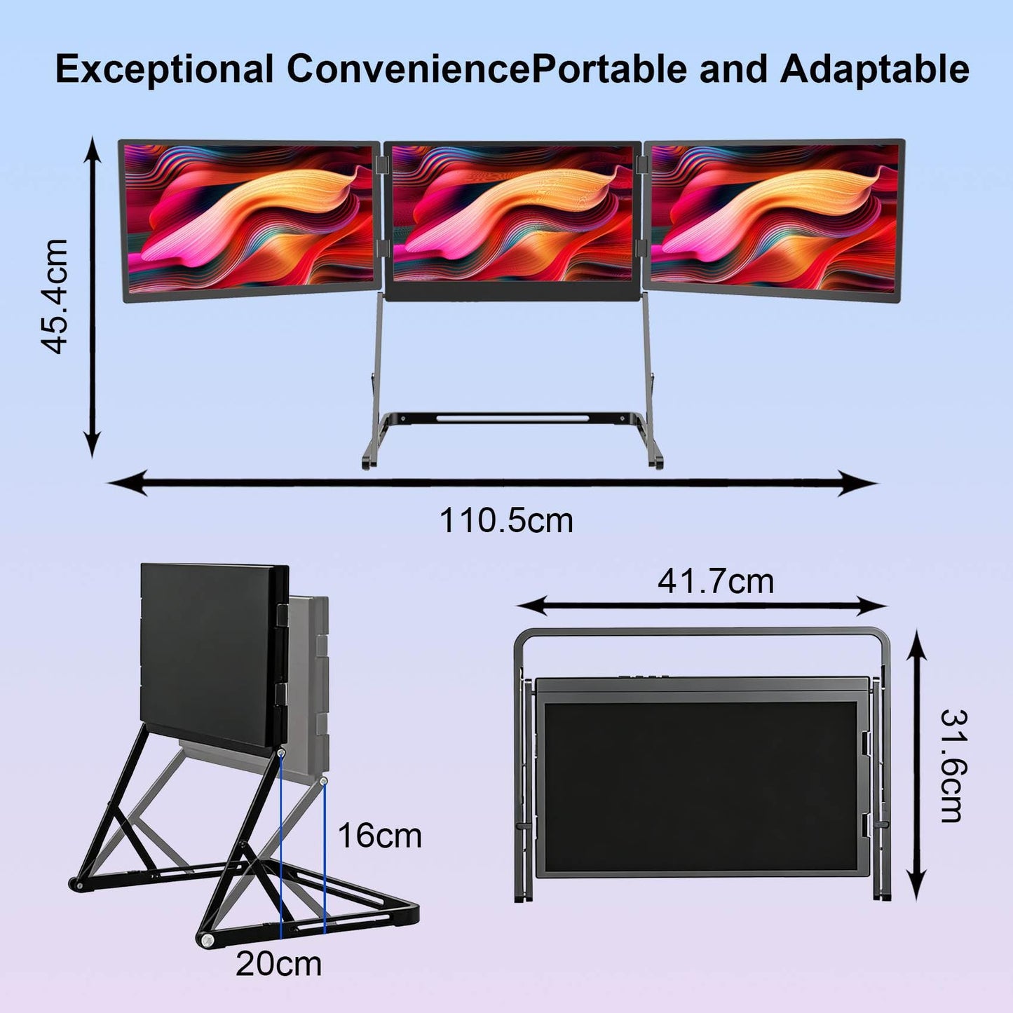 VSDISPLAY 15.6" Monitor: quad screen extender, 1080P IPS, foldable design, multi-screen productivity.