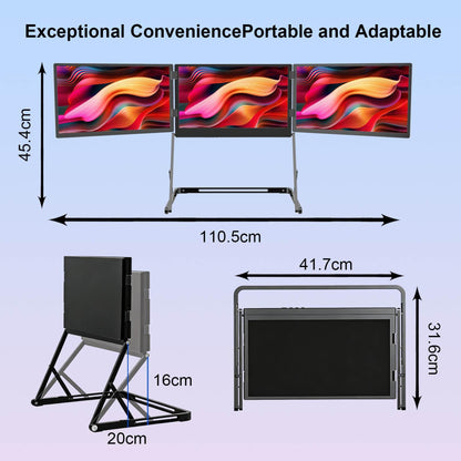 VSDISPLAY 15.6" Monitor: quad screen extender, 1080P IPS, foldable design, multi-screen productivity.