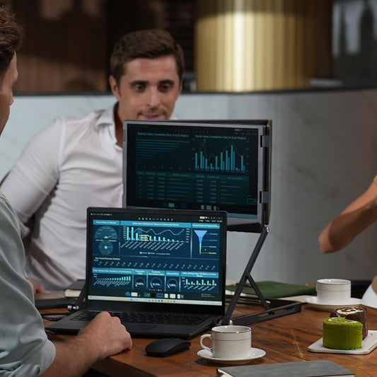 VSDISPLAY 15.6" Monitor: quad screen extender, 1080P IPS, foldable design, multi-screen productivity.