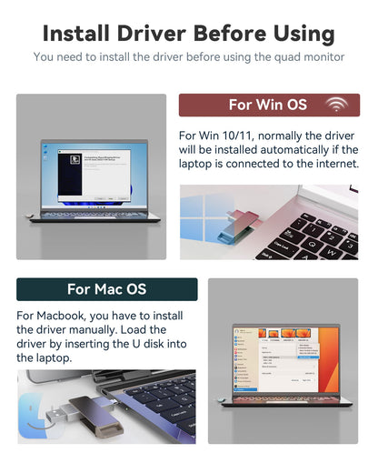 FQQ 14" Extender: 1200P IPS triple monitor, one cable, compact travel design, ideal for work on the go.
