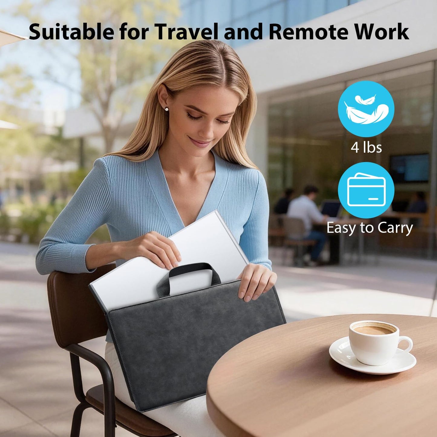 15.6" Triple Monitor: one-cable setup, FHD IPS, built-in speakers, slim portable design for laptops.
