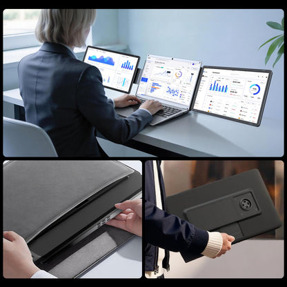 Tauvian 15.6" Extender: FHD IPS triple monitor, 120% sRGB, low blue light, plug & play, detachable design.