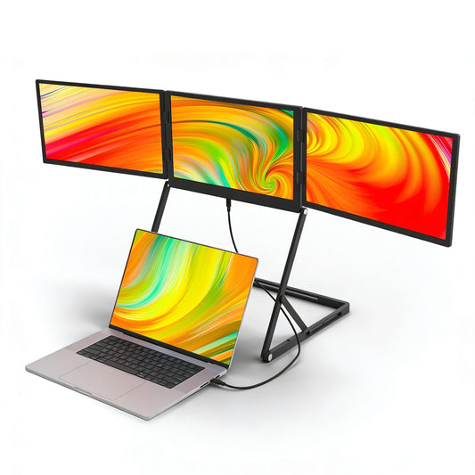VSDISPLAY 15.6" Monitor: quad screen extender, 1080P IPS, foldable design, multi-screen productivity.