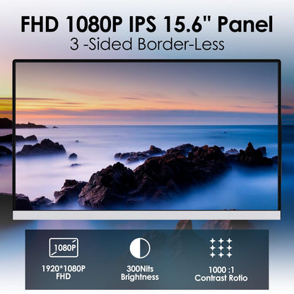 Redalf 15.6" Extender: ultra-thin triple monitor, FHD IPS, zero-frame design, compatible with all laptops.