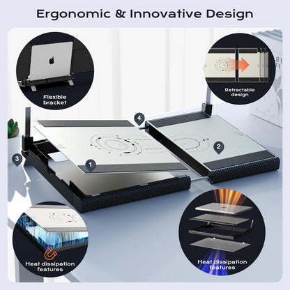 UK BONITOYS 14" Extender: FHD triple monitor, detachable, stretchable base, easy plug-and-play setup.