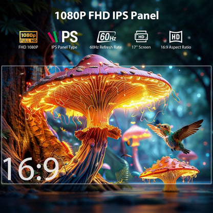 15.6" Triple Monitor: one-cable setup, FHD IPS, built-in speakers, slim portable design for laptops.