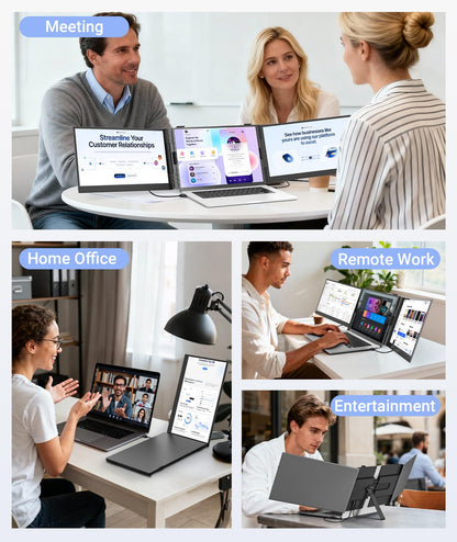 Wixzet 14" Extender: lightweight triple monitor, 1080P IPS, portable and compatible with most laptops.